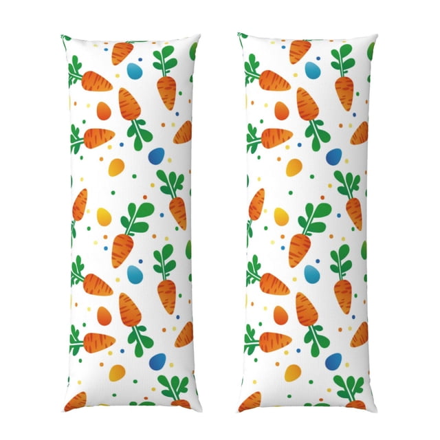 Balery Cute Carrot Funda Protectora para Almohada Corporal de Algodón Hipoalergénico con Cierre(55 x 21 pulgadas), Almohadas No Incluidas