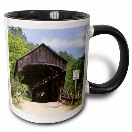 3dRose Worral, Vermont. Covered bridge - US46 MDE0019 - Michael DeFreitas - Two Tone Black Mug,