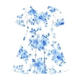 thumbnail image 6 of Amidoa Girl Dresses Skater Short Sleeve Twirl A-Line Dress Casual Summer Sundress for Kids Light Blue Size 12, 6 of 7