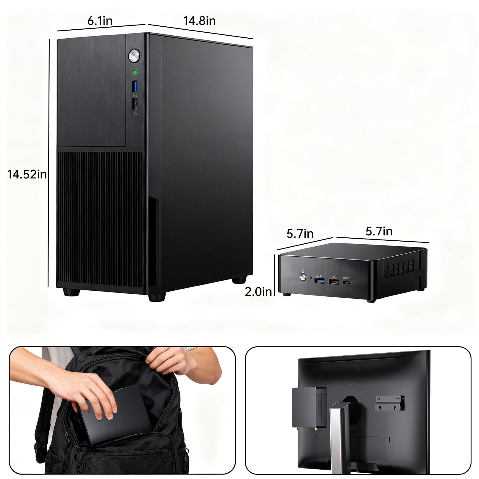 Thdeukoty Mini PC, Desktop Computer Core i9-12900H, 14 Cores Upto 5.0GHz, Win 11 Pro(TPM 2.0), 32G DDR5 RAM 512G SSD, HDMI/DP/USB4.0/WiFi6E/BT5.3, VESA