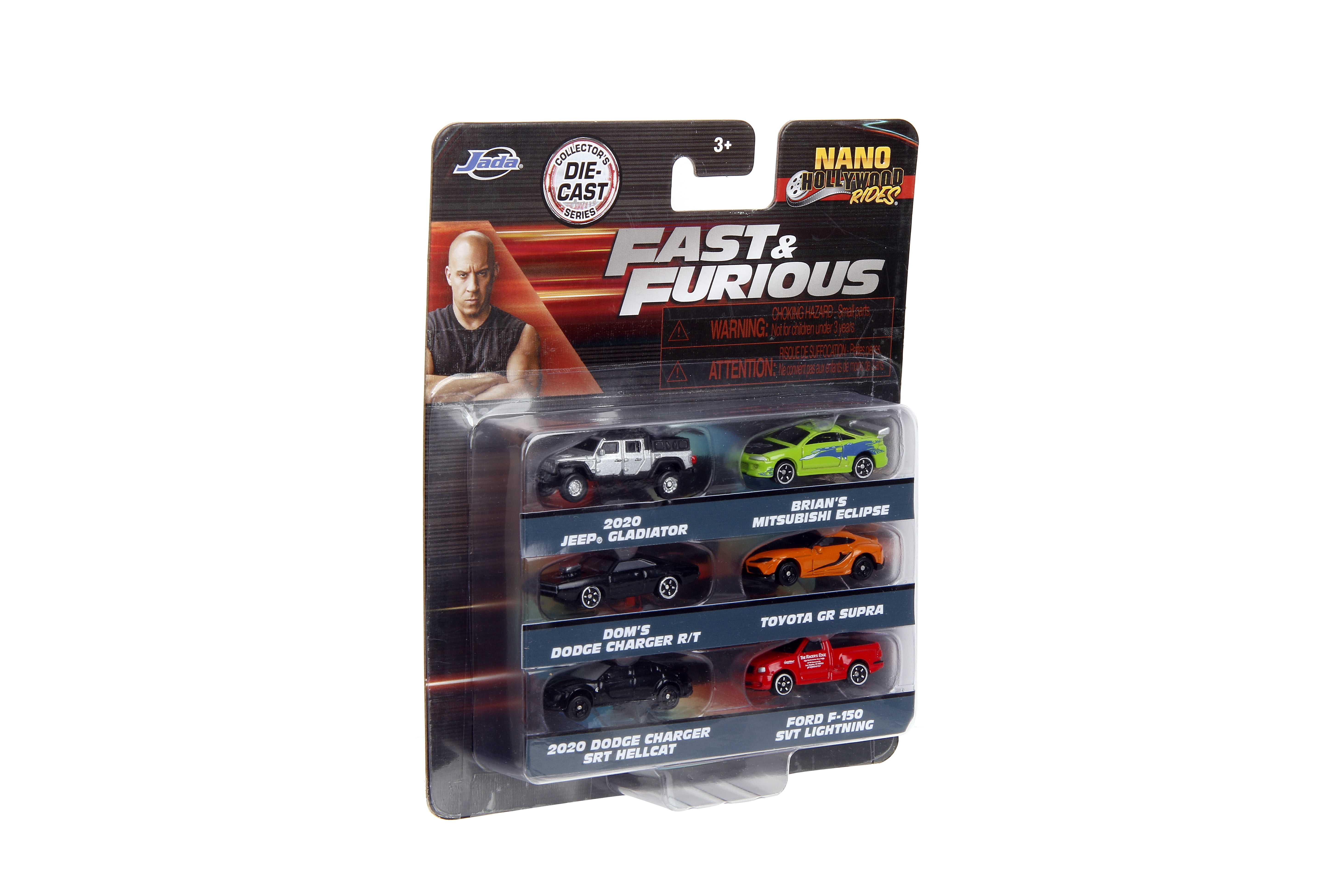 Jada Toys Fast & Furious 1.65" 6-Pack Nano Die-cast Cars Model Vehicles Assortment(Styles May Vary)