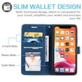 thumbnail image 2 of Allytech Slim Wallet Case for iPhone 14 Pro, [3 Card Slots] [Cash Pocket] Premium PU Leather Kickstand Magnetic Clasp Shockproof Full Body Protective RFID Blocking Flip Case - Blue, 2 of 8