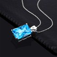 thumbnail image 3 of Gem Stone King 15.03 Ct Octagon Checkerboard Swiss Blue Topaz White Topaz 925 Sterling Silver Pendant with Chain, 3 of 5