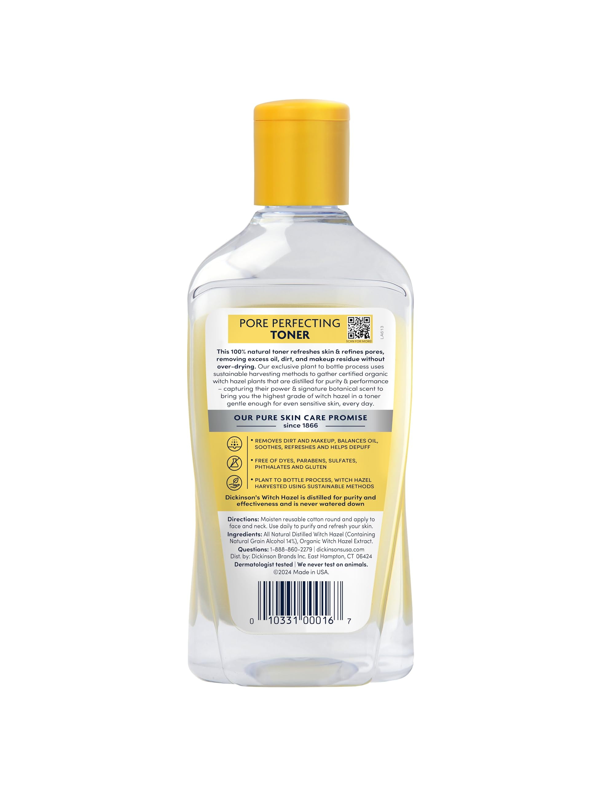 Dickinson's Witch Hazel Pore Perfecting Toner 16 oz (Pack of 2)