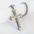 thumbnail image 1 of Black Enamel Maltese Cross Temple Templar Knight Cross Men Pendant Necklace, 1 of 5