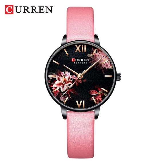 Curren New 9059 Women's Belt Watch Simple Watch Flower