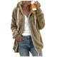 thumbnail image 1 of Gibobby Abrigos de mujer, Chaqueta de Invierno con Capucha para Mujer, de Manga Larga, de Forro Polar, con Frente Abierto, con Bolsillo(Caqui,CH), 1 of 5