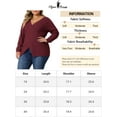 thumbnail image 6 of Unique Bargains Women's Plus Size Knitted Deep V Neck Wrap Criss Cross Cable Knit Sweater 1X Red, 6 of 6