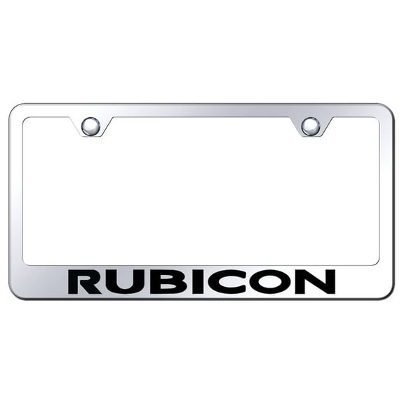 Jeep Rubicon Laser Etched Logo Stainless Steel License Plate Frame (Chrome)