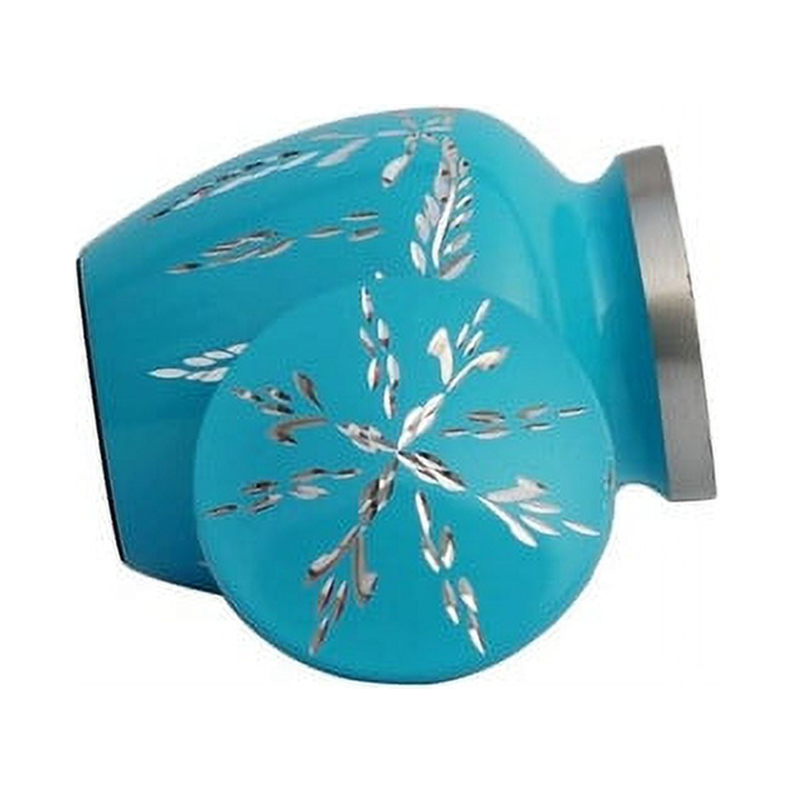 SHREYAS Aluminium SKY BLUE SL DZ Medium Size Cremation URNs Keepsake Vase of Human & Pet Ashes