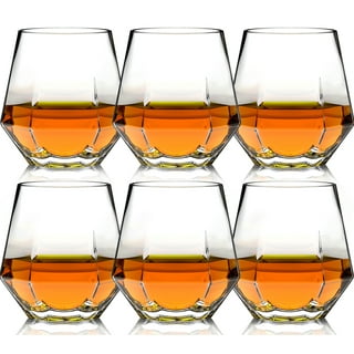 Farielyn-X Old Fashioned Whiskey glasses (Set of 6), 11 Oz Unique Bourbon  glass, Ultra-clarity Double Old Fashioned Liquor Vodka