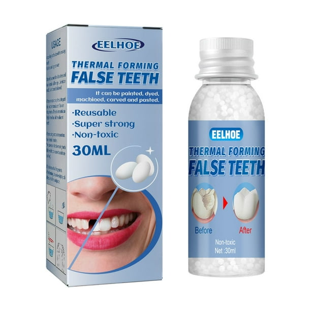 Dientes postizos moldeables, mordedor, maquillaje de películas y televisión, modificación de dientes postizos, relleno temporal, mordedor, orificio para dientes, costura de dientes
