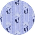 thumbnail image 1 of Ahgly Company Tapis d'Intérieur Rond Lavable en Machine Bleu Céleste Transitionnel, 6 Pieds Rond, 1 of 7