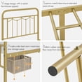 thumbnail image 4 of LInyy Twin Size Metal Bed Frames with Vintage Headboard and Footboard, Farmhouse Metal Platform Bed, Heavy Duty Steel Slat Support, Ample Under-Bed Storage, No Box Spring Needed, Antique Gold, 4 of 9