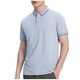 thumbnail image 1 of Mens Casual Manga Corta Botón Abajo Camisas de Color Sólido Botón Turndown Cuello Blusa Camisa, Poliéster, 1 of 5