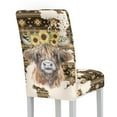 thumbnail image 2 of Xoenoiee Aztec Highland Cattle Sunflower Print Chair Covers for Dining Room, Stretch Dining Chair Covers, Parsons Chair Slipcover, Removable Washable Chair Protector for Hotel Restaurant, 1 Set, 2 of 7