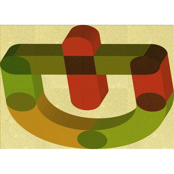 Ahgly Company Machine Washable Indoor Rectangle Transitional Saddle Brown Area Rugs, 5' x 7'