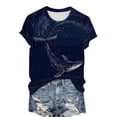 thumbnail image 5 of Sokhug Women's Fashion T-Shirts Funny Fish Graphic Crew Neck Tees Summer Casual Lightweight Breathable Athletic Tops, 5 of 5