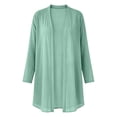 thumbnail image 4 of Hfnxid Lightweight Cardigans for Women Chiffon 3/4 Sleeve Sheer Shrug Casual Open Front Cover Up Casual Vacation Cardigans Green S, 4 of 8