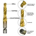 thumbnail image 3 of 7pcs Hex Shank Titanium Combination Drill And Tap Set Metric Thread goldsilver, 3 of 5