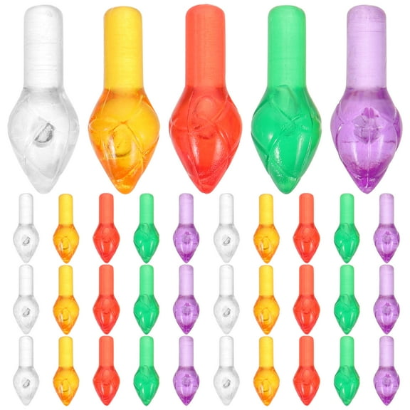 OFFIGAM 100Pcs Medium Plastic Twist Bulbs for Ceramic Christmas Tree Replacement