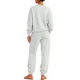 thumbnail image 4 of Stralyhd Two Piece Set Womens Vacation Long Sleeve Outfits 2026 Fall Jogger Sweatsuit Fleece Fashion Casual Lounge Sets Light Gray XXL, 4 of 5