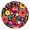 Tropical F, variant on Zebra Pattern Round Tablecloth - Elastic Edge Waterproof & Spill-Proof Dining Table Cover for Families, Restaurants - Abstract Colorful Zebra Aesthetic, Durable & Easy to Clean