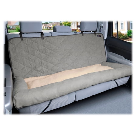 Open Box PetSafe DB Happy Ride Car Bed for Dogs up to 30lbs, Pet Bed and Seat Cover Combo, Grey