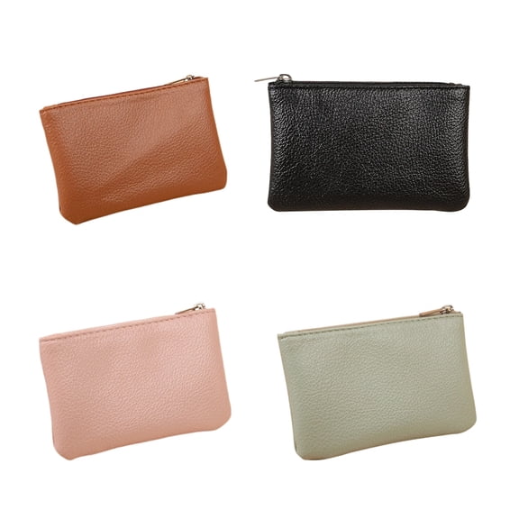 Small Change Purse with Zipper, Minimalist Slim Wallet Pouch for Coins, Cards, Cash and Keys, Portable Organizer for Daily Travel Use(4Pcs)
