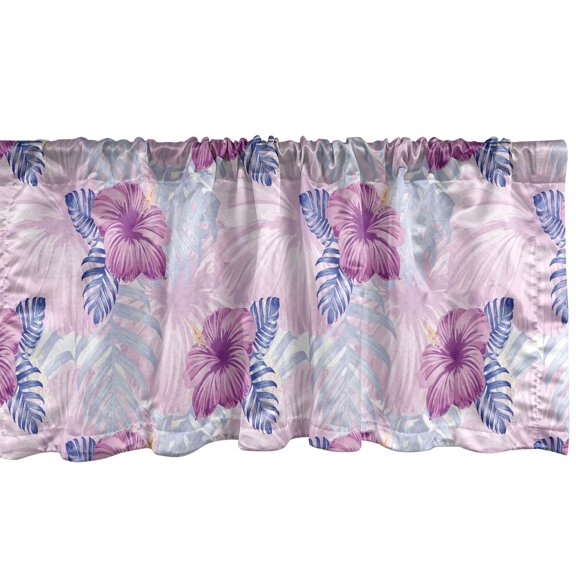 Ambesonne Botanical Valance Pack of 2, Lilac Orchid Illustration, 54"X12", Pale Mauve Fuchsia