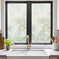 thumbnail image 2 of Summer Botanical Window Privacy Film, Green Tropical Palm Leaves Watercolor Static Cling UV Sun Blocking Heat Control Window Tint Day and Night, Non-Adhesive One Way Privacy Cover 17.7''x39.3'', 2 of 7