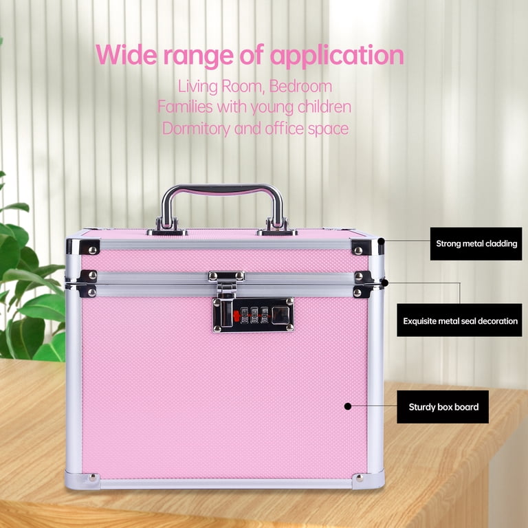 Trotianingyu, Combination Lock Box, 10 x 7.25 x 7.75 inch, Pink