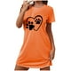 thumbnail image 2 of Camisón corto extragrande para mujer, estampado, cuello redondo y manga corta, de poliéster., 2 of 6