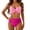 #284-Hot Pink, variant on Roncen Women's High Waisted Bikini Sets Twist Front Two Piece Swimsuit Ruched Tummy Control Bathing Suits