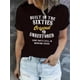 thumbnail image 2 of Women'S Casual Crew Neck Short Sleeve T-Shirt, Polyester Knit Fabric with Medium Stretch, Alphabet Print Design, Comfortable for All Seasons, 2 of 8