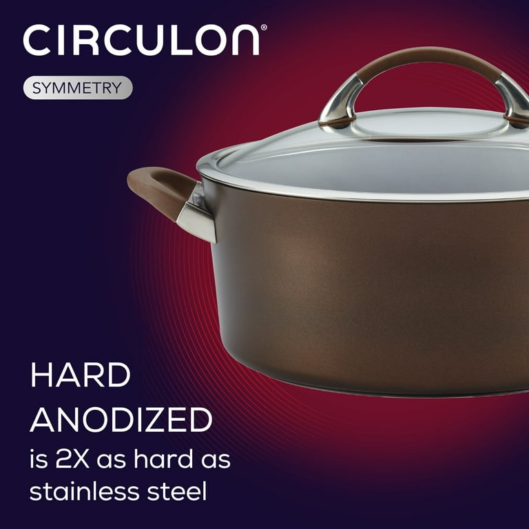 Circulon Symmetry Hard-Anodized Nonstick 7-Quart Dutch Oven, Chocolate