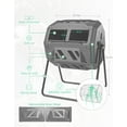 thumbnail image 5 of EJWOX Compost Bin Tumbler Outdoor 43 Gal, Dual Chamber, BPA Free, Black Door, 5 of 6