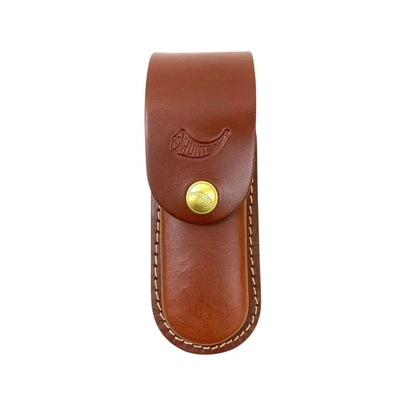 Hunter Belt Knife Sheath for Folding Knife 4-3/4" to 5-1/2" Leather Brown