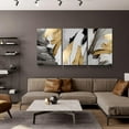 thumbnail image 5 of 3 Piece Abstract Wall Art Grey and Yellow Paintings Minimalist Wall Decor Graffiti Poster Modern Artwork Picture HD Canvas Print,Framed for Living Room Bedroom Bathroom, 12"x16"x3 Panels, 5 of 7