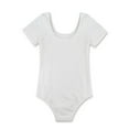 thumbnail image 6 of iEFiEL Girls Basic Athletic Leotard for Gymnastics Ballet Dance Bodysuit Ballroom Practice Wear White-A 8, 6 of 7