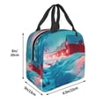 thumbnail image 3 of Fotbe Aurora Borealis Village Bolsa Térmica con Estampado y Forro de Aluminio Grueso Bolsa de Almuerzo con Bolsillo Frontal para Hombres y Mujeres, Ideal para Trabajo, Escuela, 3 of 8