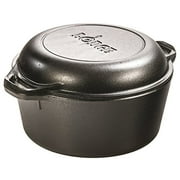 Lodge Pre-Seasoned Cast Iron Double Dutch Oven With Loop Handles, 5 qt