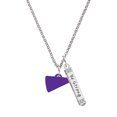 thumbnail image 1 of Delight Jewelry Acrylic 3/4" Purple Megaphone Silvertone Be Strong and Courageous Bar Charm Necklace, 23", 1 of 4