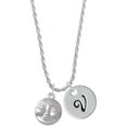 thumbnail image 1 of Delight Jewelry Silvertone Happy Moon Silvertone Script Initial Disc - V - Charm Necklace, 20"+3", 1 of 4