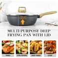 thumbnail image 2 of Nonstick Deep Frying Pan - 11 Inch Saute Pan with Lid Granite Induction Cookware, 4.5Qt Non Stick Woking Pan Skillet, PFOA PFOS APEO Free, Grey, 2 of 5