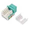 thumbnail image 2 of NewYork Cables® Pack of 10 Cat6a RJ45 Keystone Jack, 90 Degree Insert UTP 110 Punch Down Female Network Ethernet Adapter Compatible with Wall Plate, Faceplate, Unloaded Blank Patch Panel| Green, 2 of 7