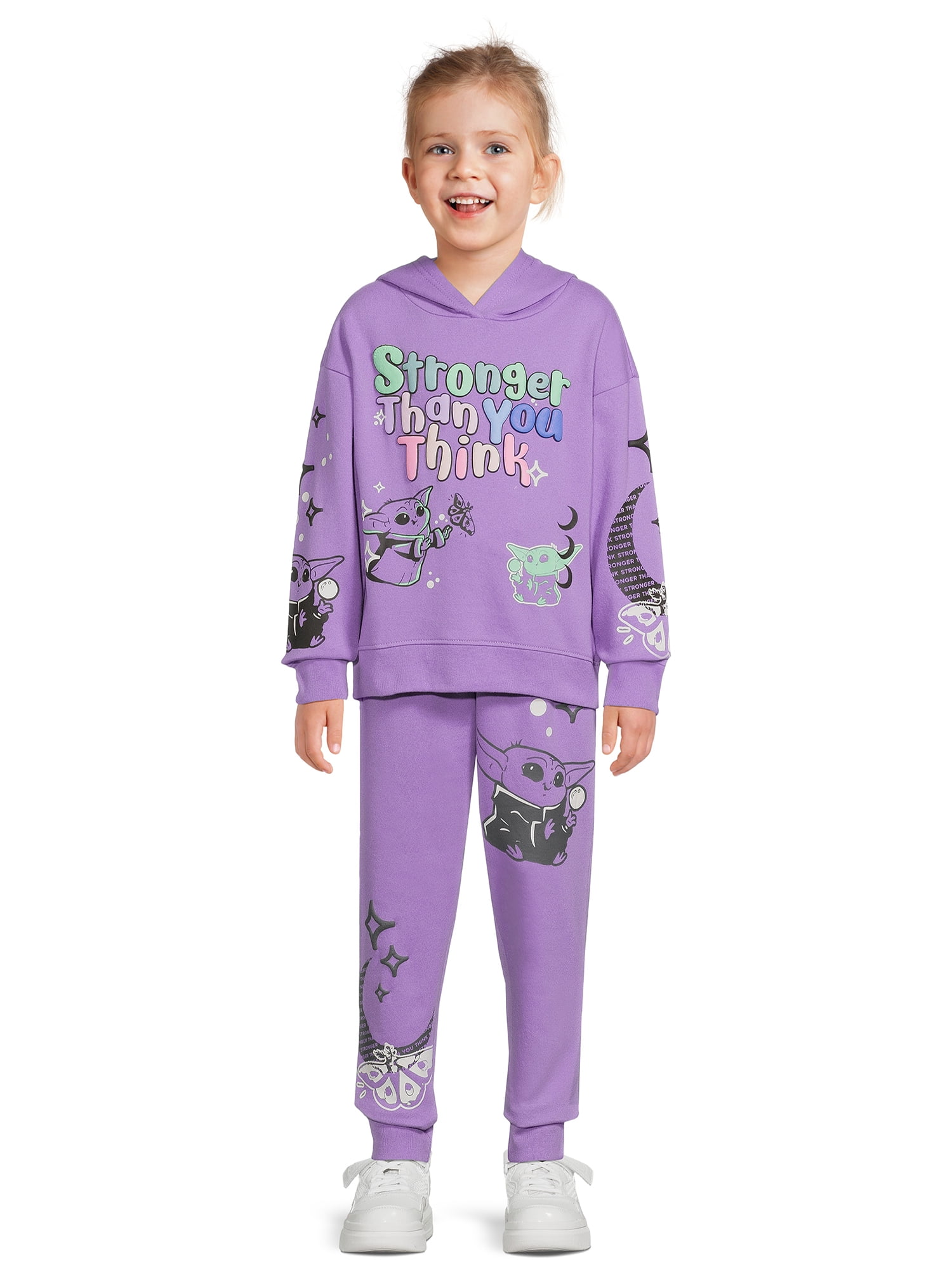 Baby Yoda Girls Graphic Hoodie and Jogger Outfit Set, 2Piece, Sizes 416