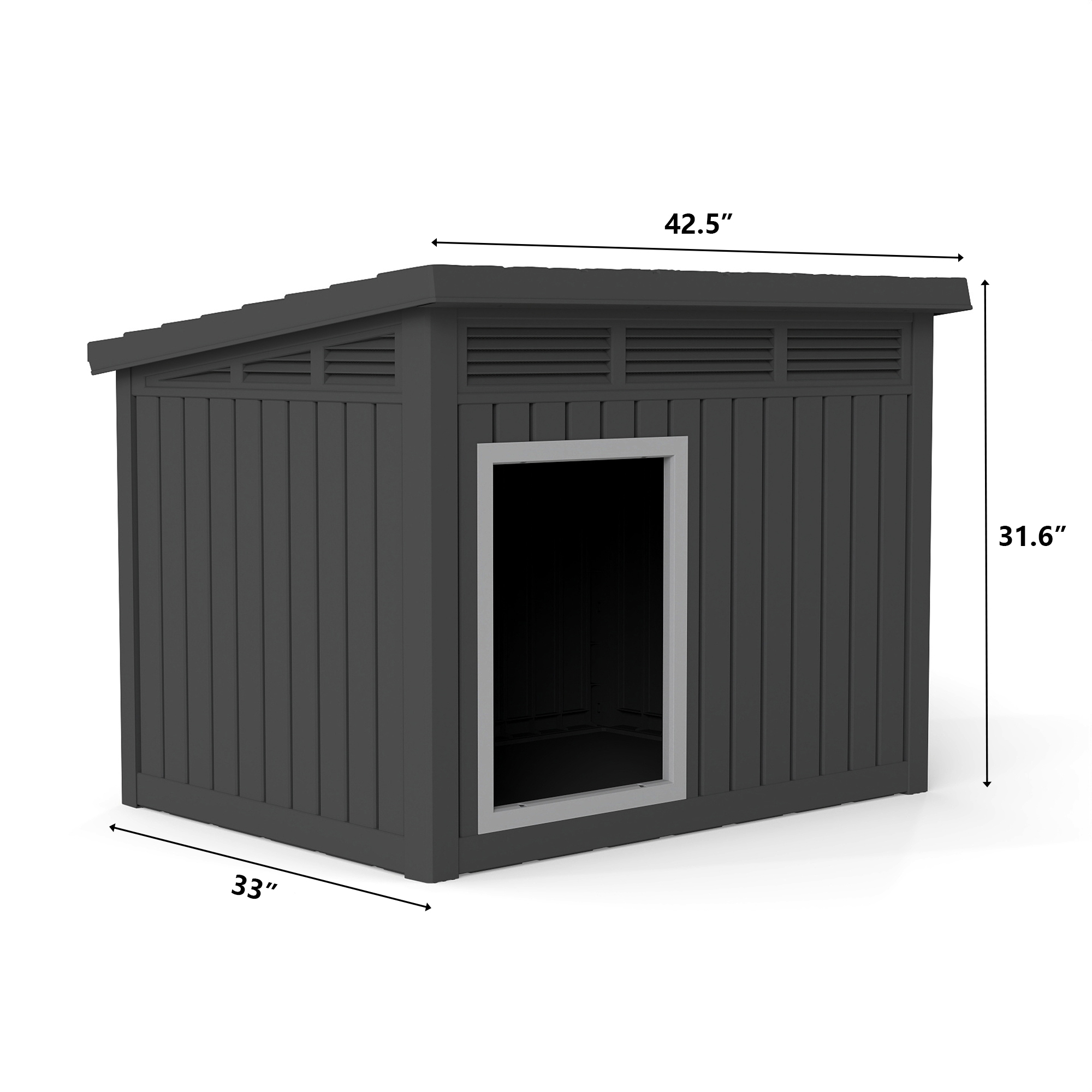 Yardgrace All - Weather Dog House – Indoor/Outdoor, Slanted Roof ,UV - Resistant, Waterproof, Ventilated, Multiple Sizes for XS - Large Dogs