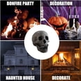 thumbnail image 3 of XGFHYJEH Halloween Fire Pit Skull Decoration, Reusable Fireproof Human Skull Gas Log for Indoor Outdoor Fireplaces Bonfire, Ceramic Simulation Halloween Skull Props, Halloween Horror Skulls Decor, 3 of 7