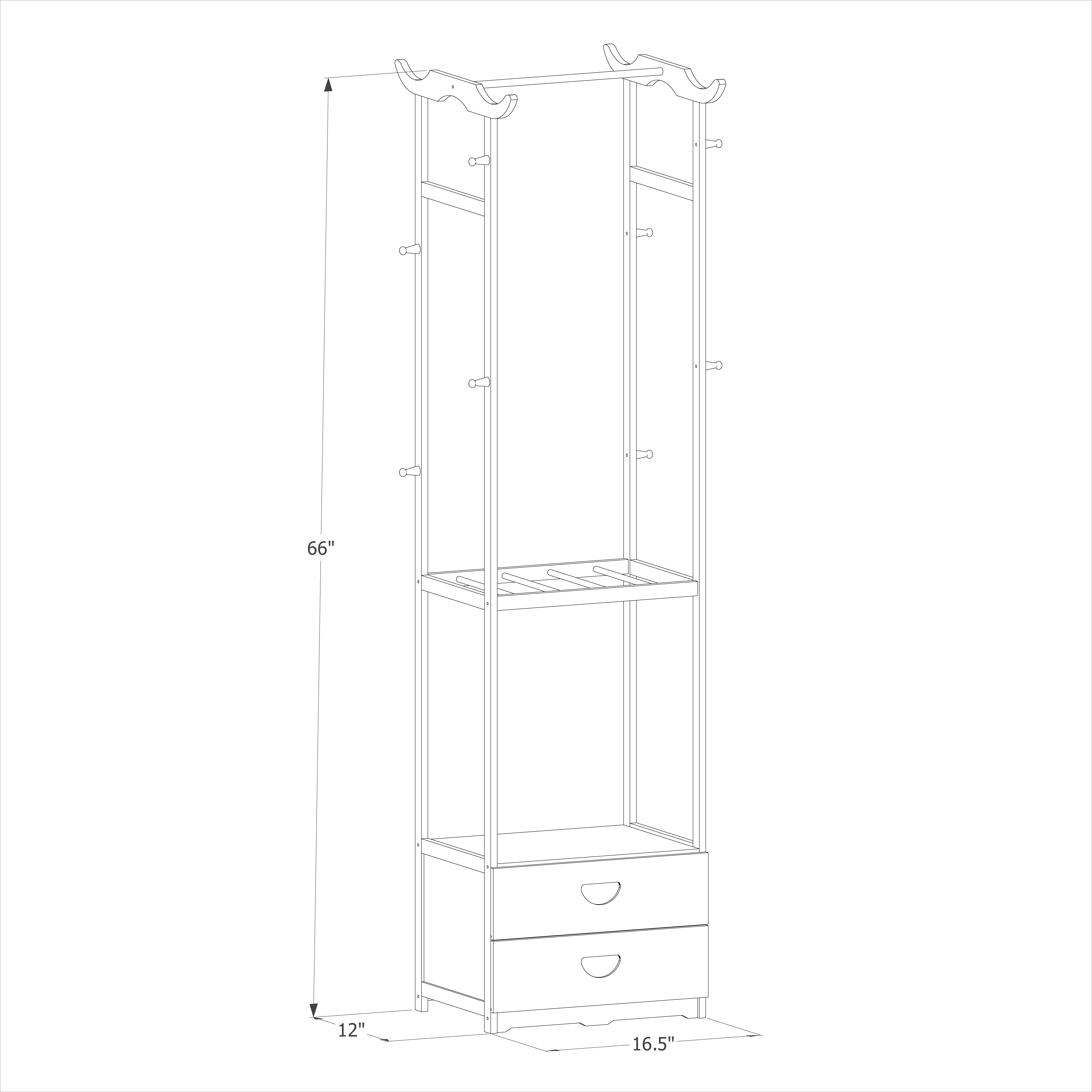 Buy MoNiBloom Bamboo 2 Tiers 2 Drawers Modern Coat Pants Rack, Clothes Storage Shelf Stand